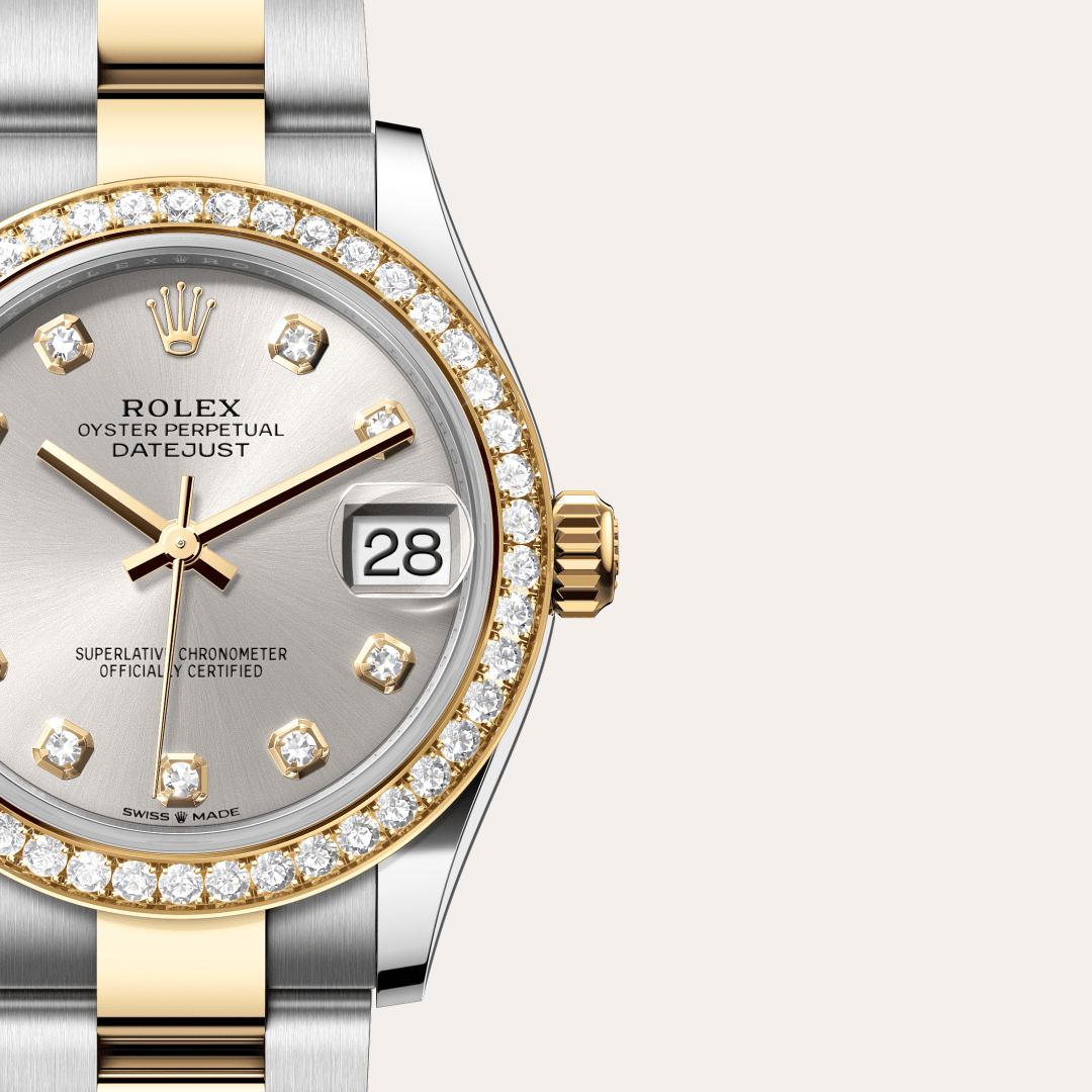 Rolex Datejust 31 Oyster, 31 mm, Oystersteel çelik, sarı altın ve pırlanta M278383RBR-0019