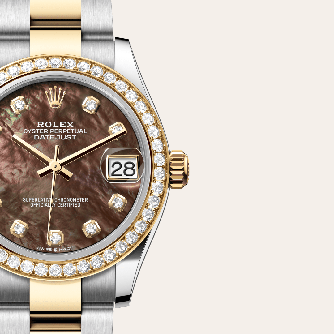 Rolex Datejust 31 Oyster, 31 mm, Oystersteel çelik, sarı altın ve pırlanta M278383RBR-0023