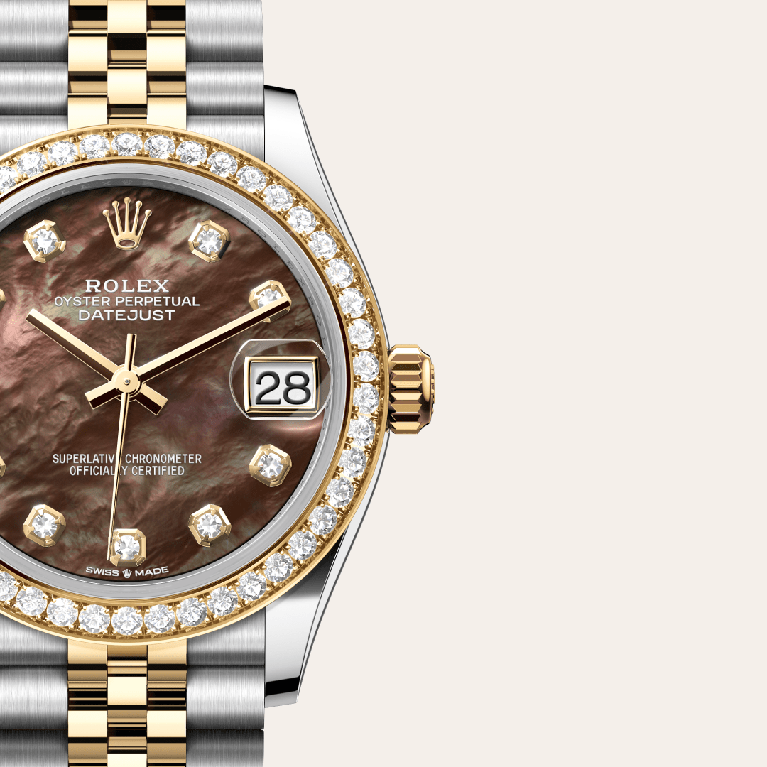 Rolex Datejust 31 Oyster, 31 mm, Oystersteel çelik, sarı altın ve pırlanta M278383RBR-0024