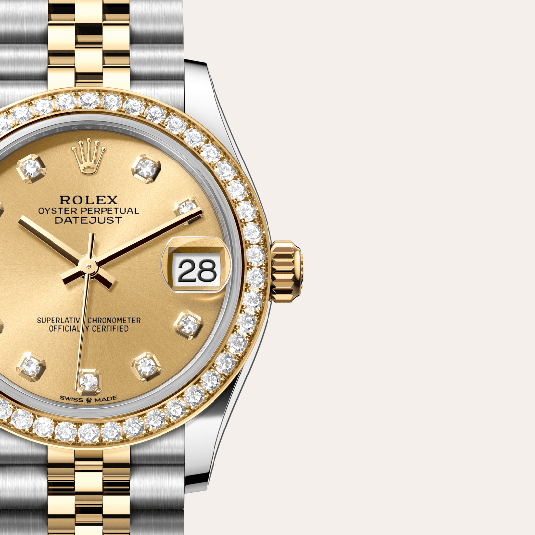 Rolex Datejust 31 Oyster, 31 mm, Oystersteel çelik, sarı altın ve pırlanta M278383RBR-0026