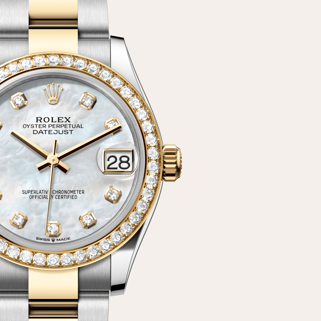 Rolex Datejust 31 Oyster, 31 mm, Oystersteel çelik, sarı altın ve pırlanta M278383RBR-0027