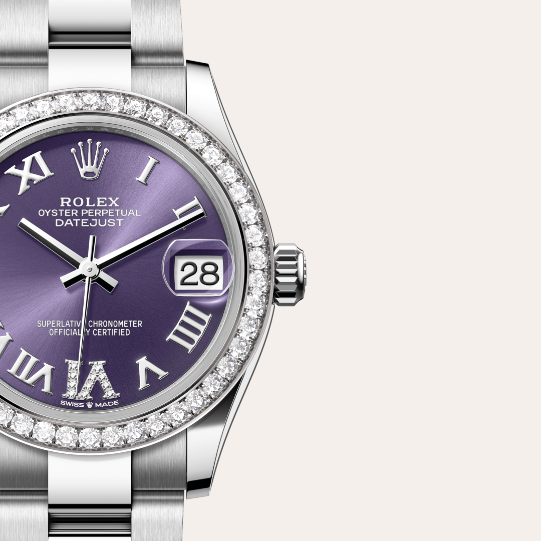 Rolex Datejust 31 Oyster, 31 mm, Oystersteel çelik, beyaz altın ve pırlanta M278384RBR-0029