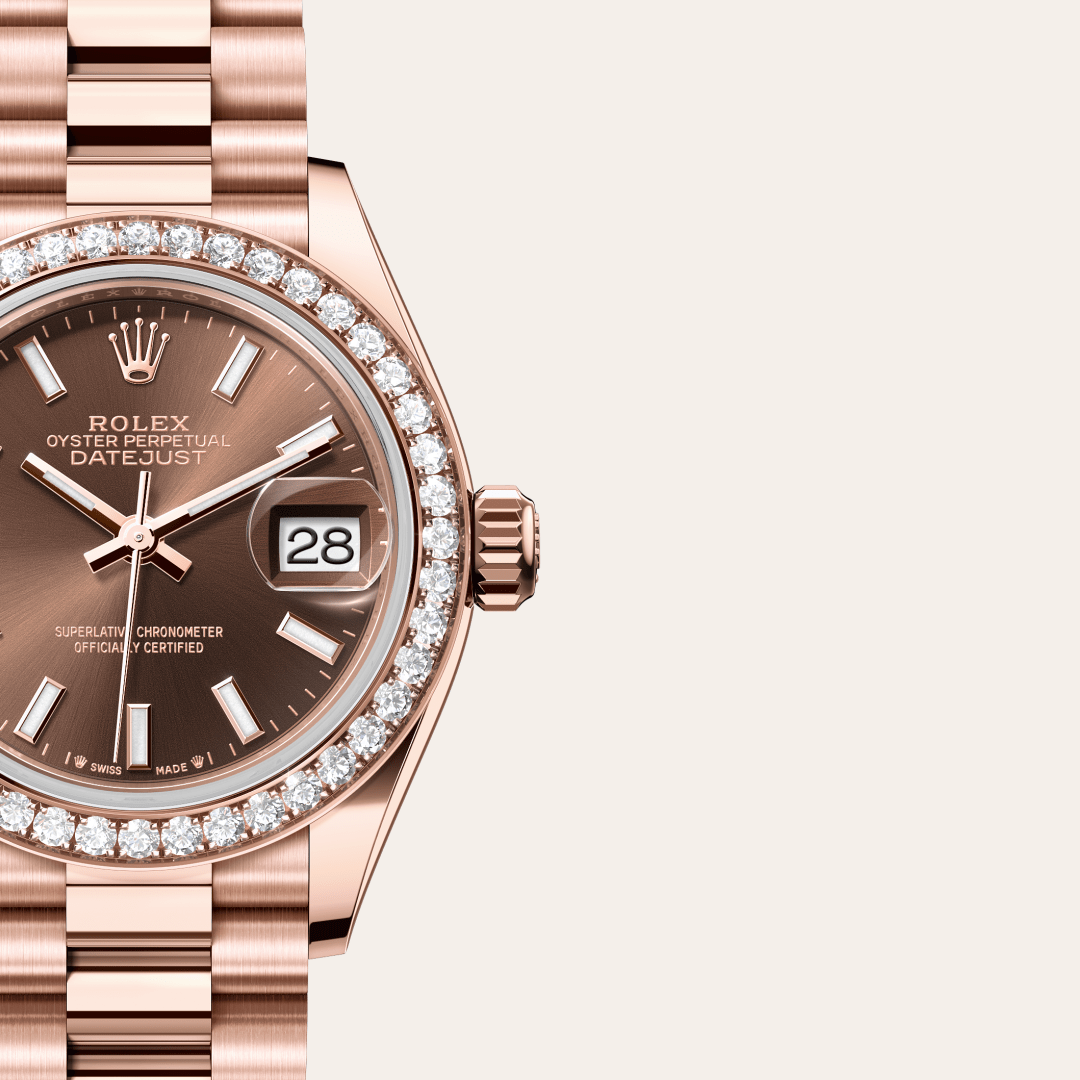Rolex Lady-Datejust Oyster, 28 mm, Everose altın ve pırlanta M279135RBR-0005