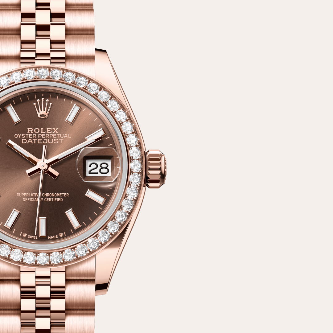 Rolex Lady-Datejust Oyster, 28 mm, Everose altın ve pırlanta M279135RBR-0008