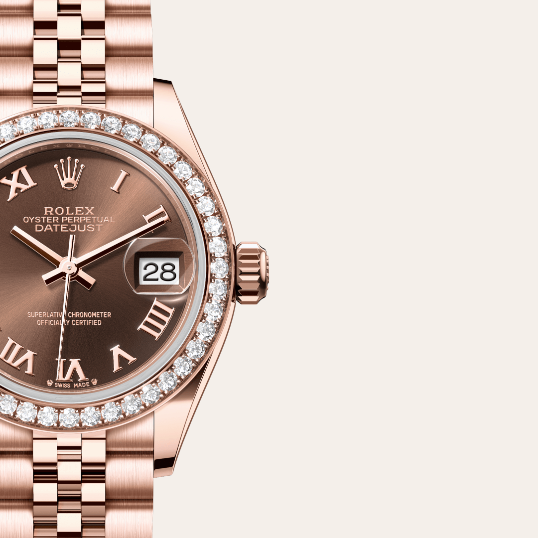 Rolex Lady-Datejust Oyster, 28 mm, Everose altın ve pırlanta M279135RBR-0012