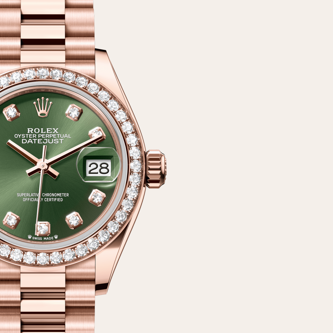 Rolex Lady-Datejust Oyster, 28 mm, Everose altın ve pırlanta M279135RBR-0014