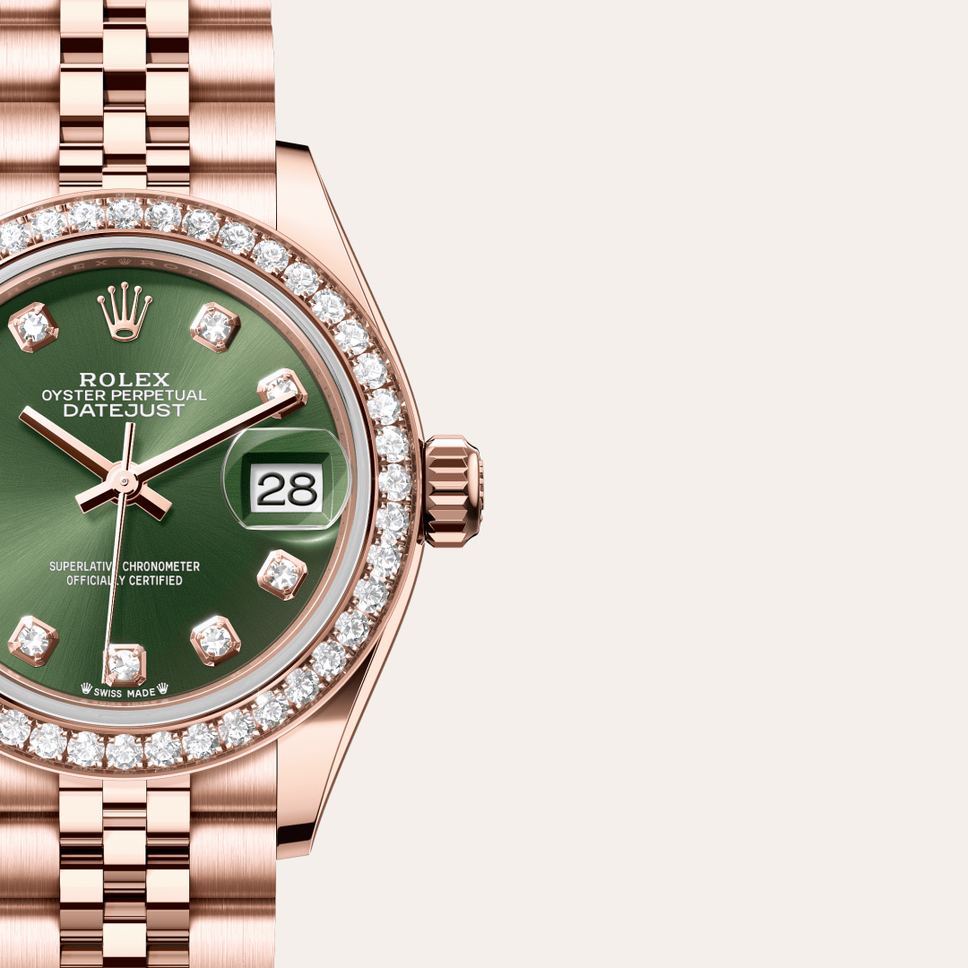 Rolex Lady-Datejust Oyster, 28 mm, Everose altın ve pırlanta M279135RBR-0015