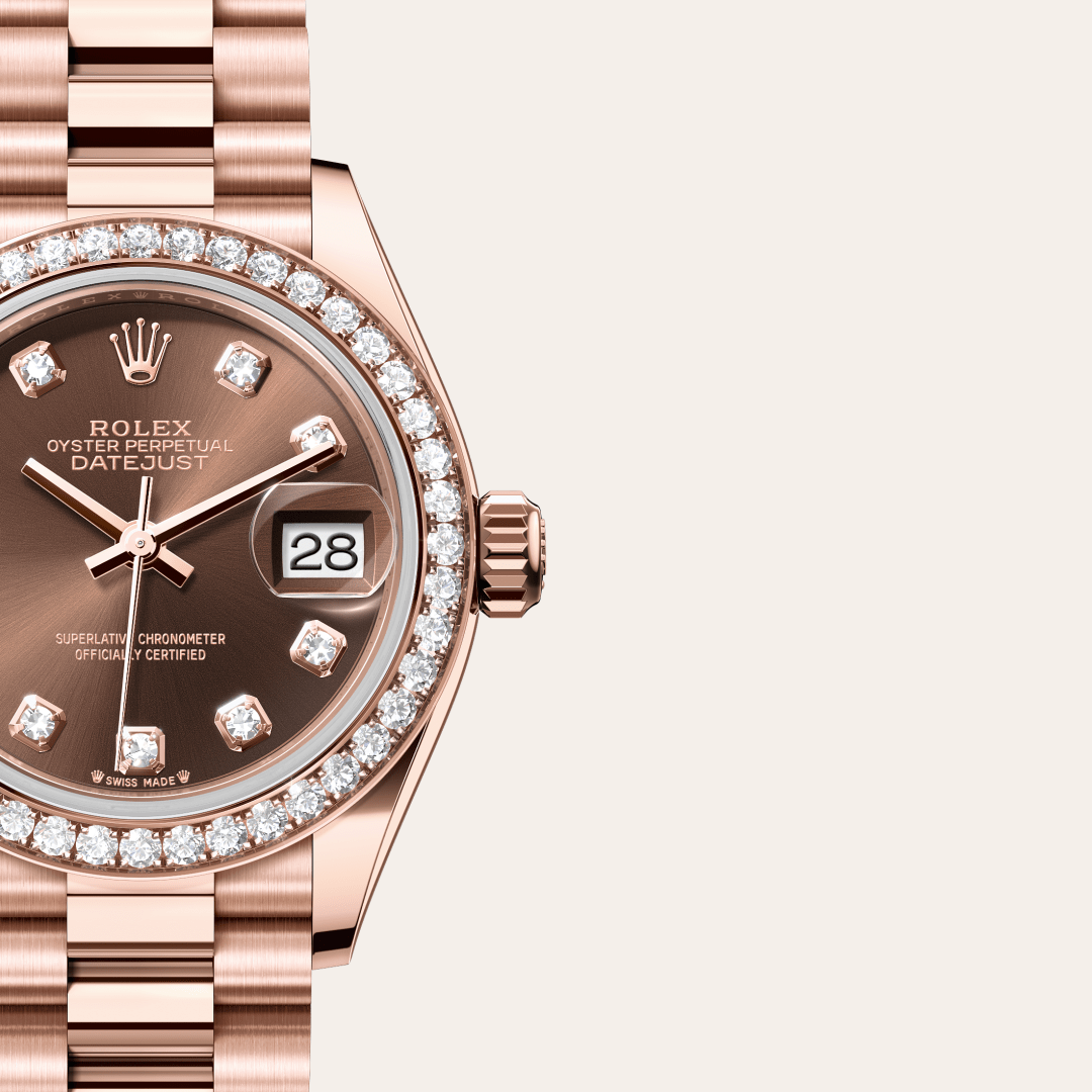 Rolex Lady-Datejust Oyster, 28 mm, Everose altın ve pırlanta M279135RBR-0017