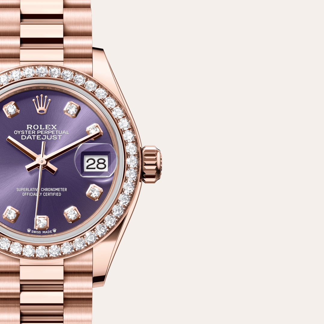 Rolex Lady-Datejust Oyster, 28 mm, Everose altın ve pırlanta M279135RBR-0020