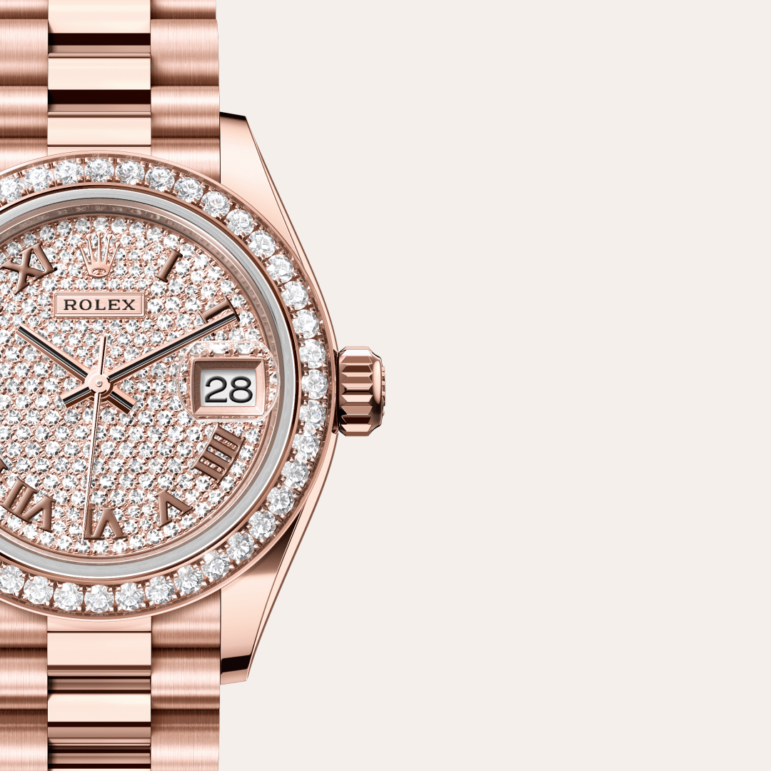 Rolex Lady-Datejust Oyster, 28 mm, Everose altın ve pırlanta M279135RBR-0021