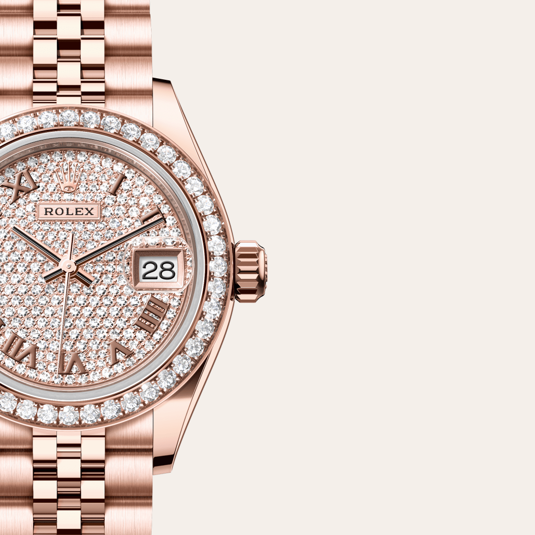 Rolex Lady-Datejust Oyster, 28 mm, Everose altın ve pırlanta M279135RBR-0022