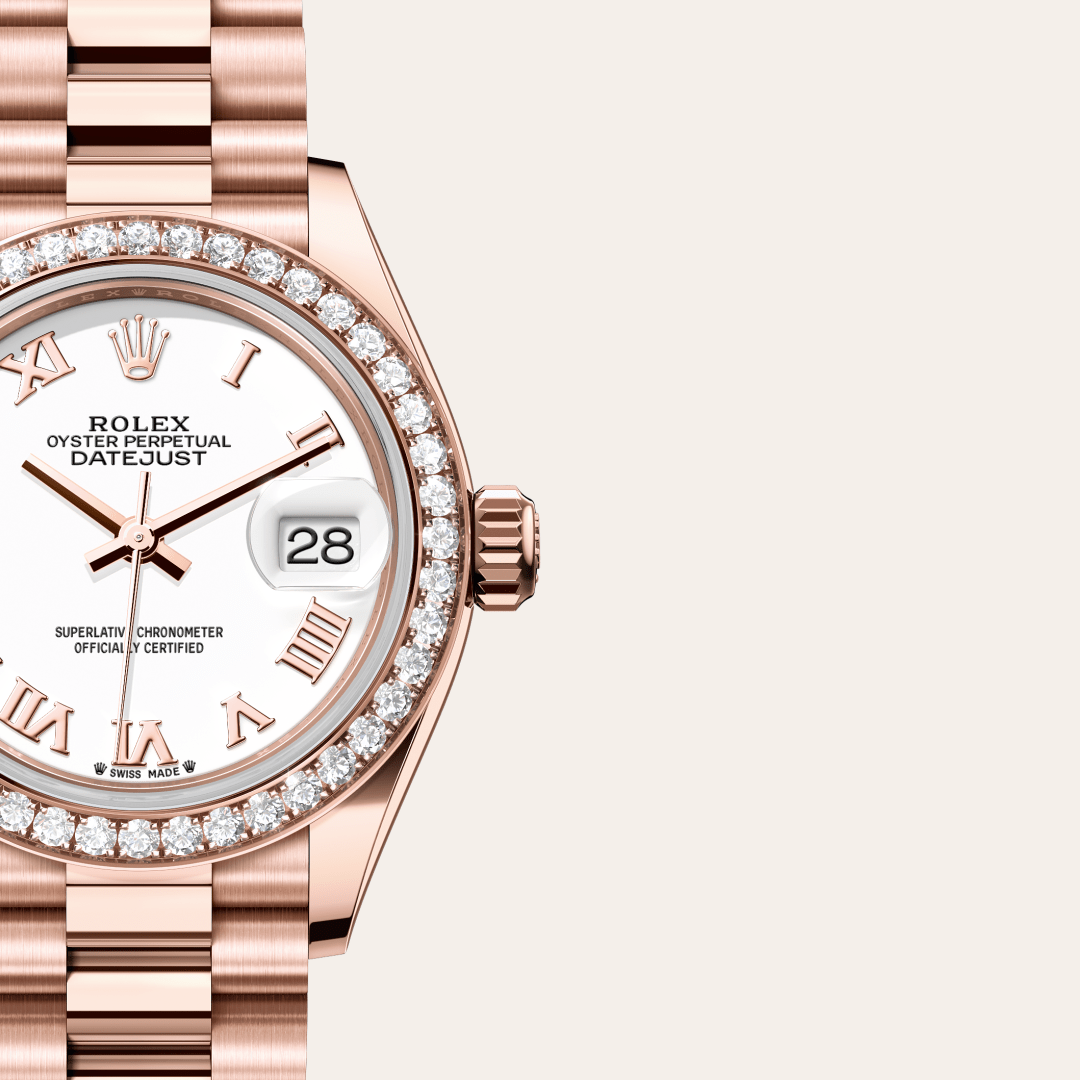 Rolex Lady-Datejust Oyster, 28 mm, Everose altın ve pırlanta M279135RBR-0023