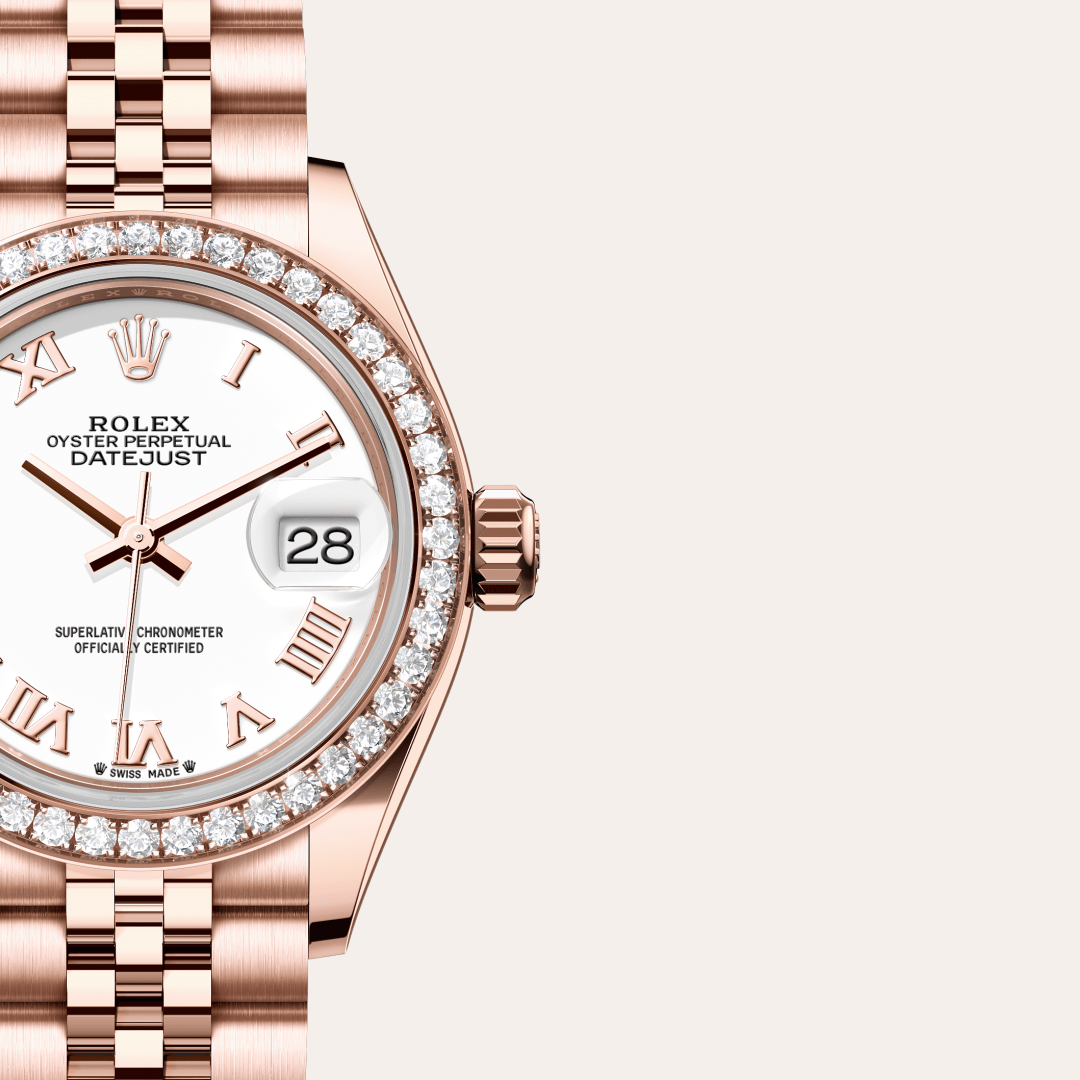 Rolex Lady-Datejust Oyster, 28 mm, Everose altın ve pırlanta M279135RBR-0024