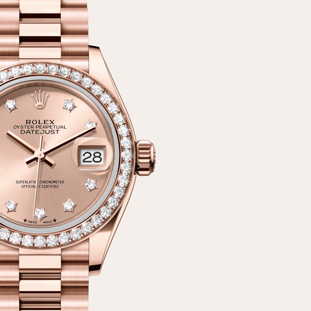 Rolex Lady-Datejust Oyster, 28 mm, Everose altın ve pırlanta M279135RBR-0029