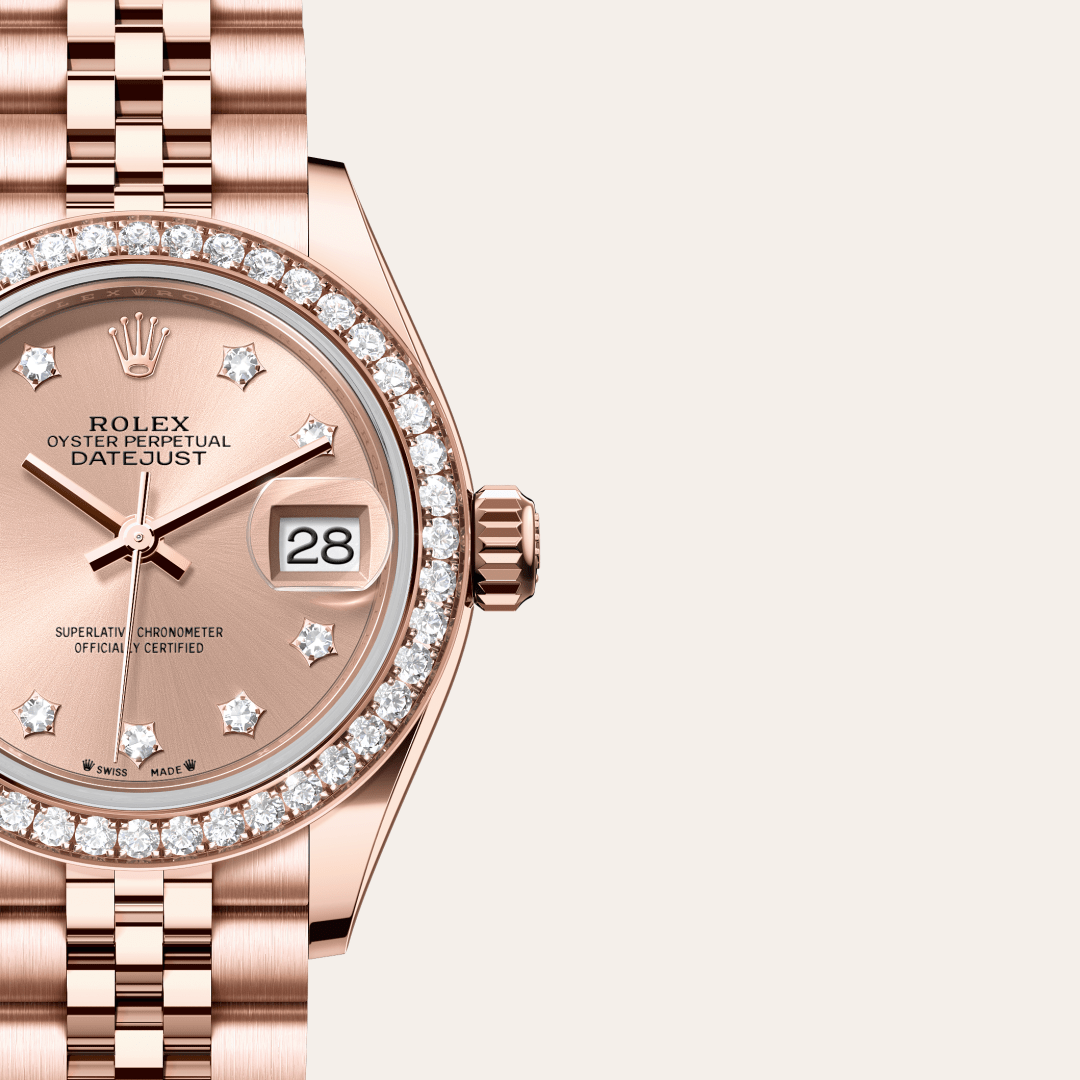 Rolex Lady-Datejust Oyster, 28 mm, Everose altın ve pırlanta M279135RBR-0030