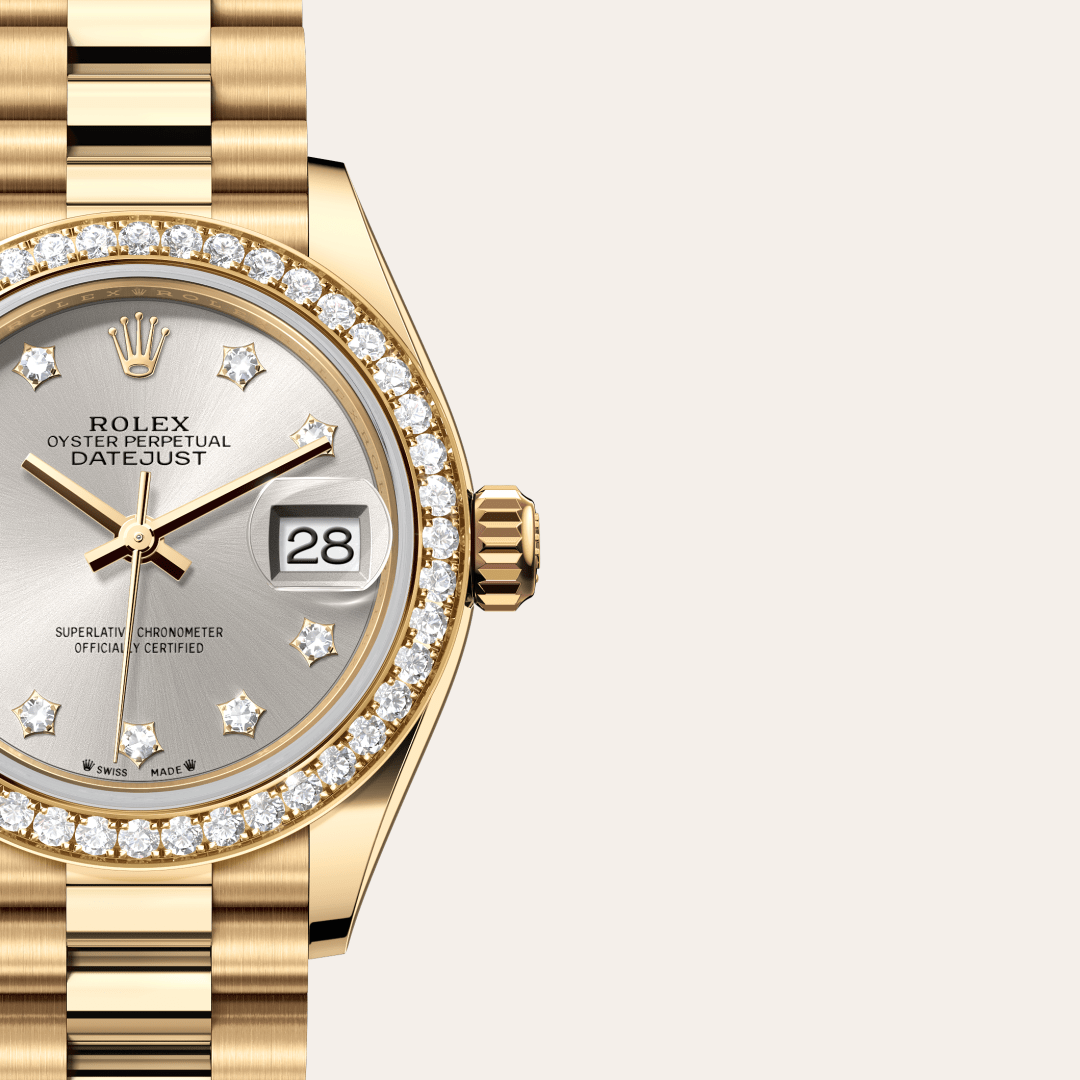 Rolex Lady-Datejust Oyster, 28 mm, sarı altın ve pırlanta M279138RBR-0001