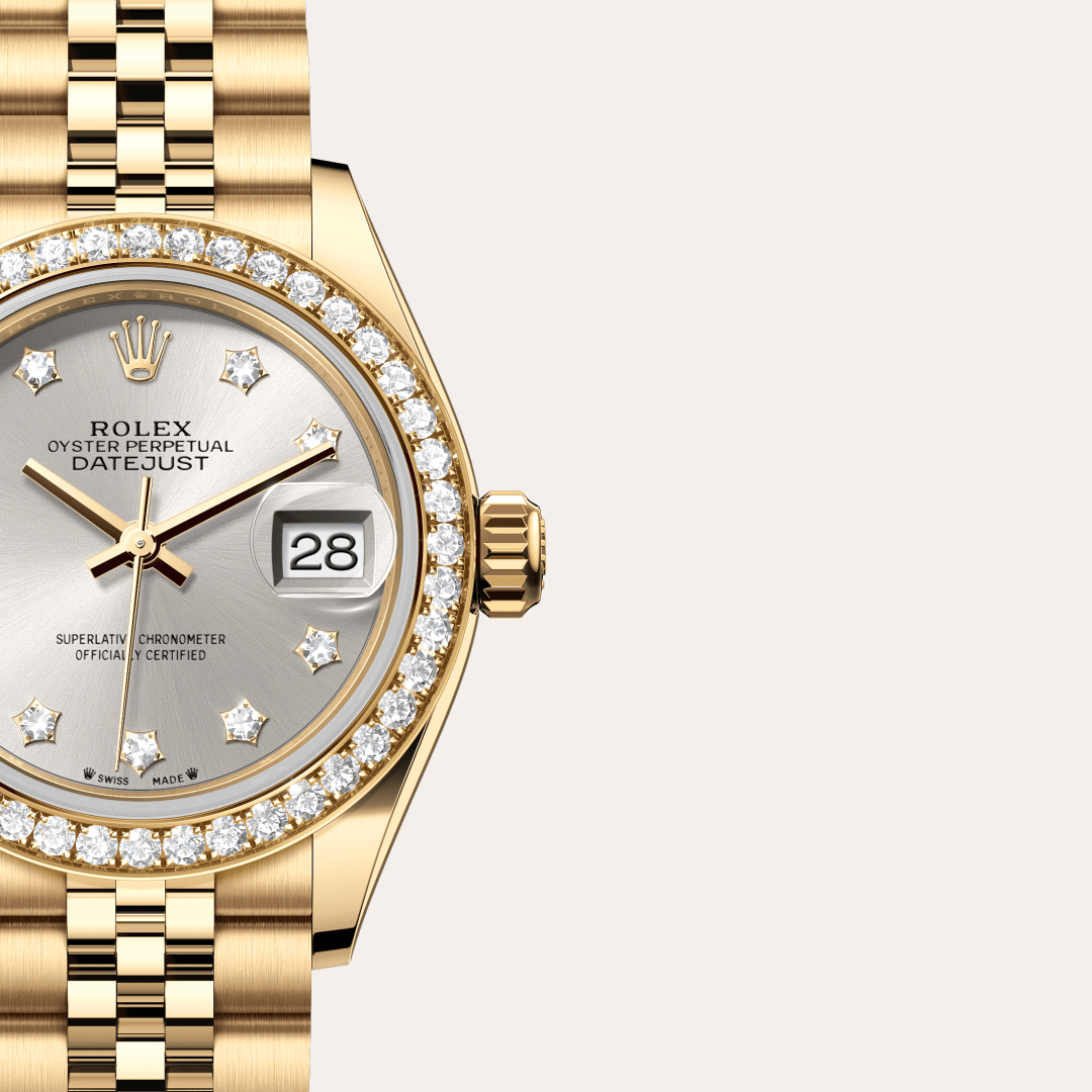 Rolex Lady-Datejust Oyster, 28 mm, sarı altın ve pırlanta M279138RBR-0002