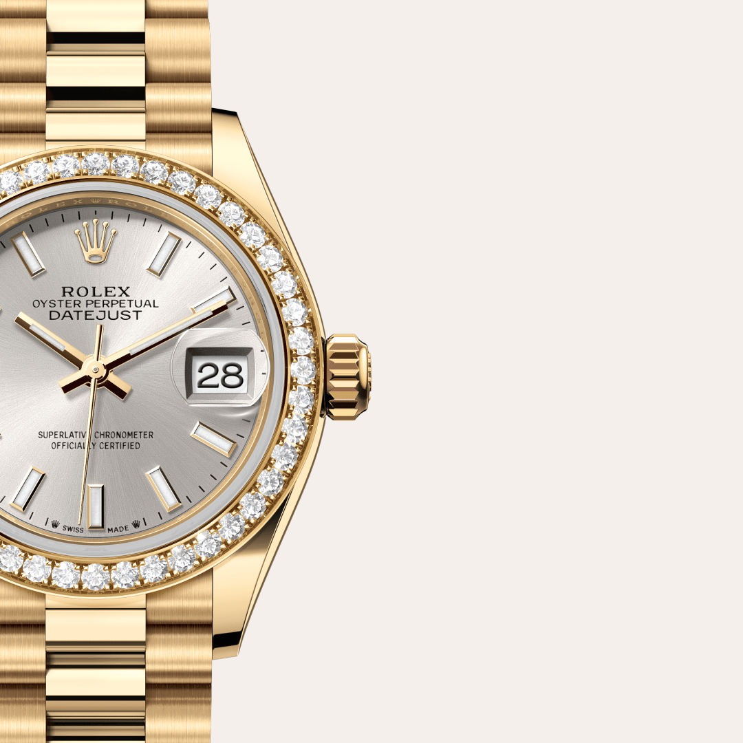 Rolex Lady-Datejust Oyster, 28 mm, sarı altın ve pırlanta M279138RBR-0005