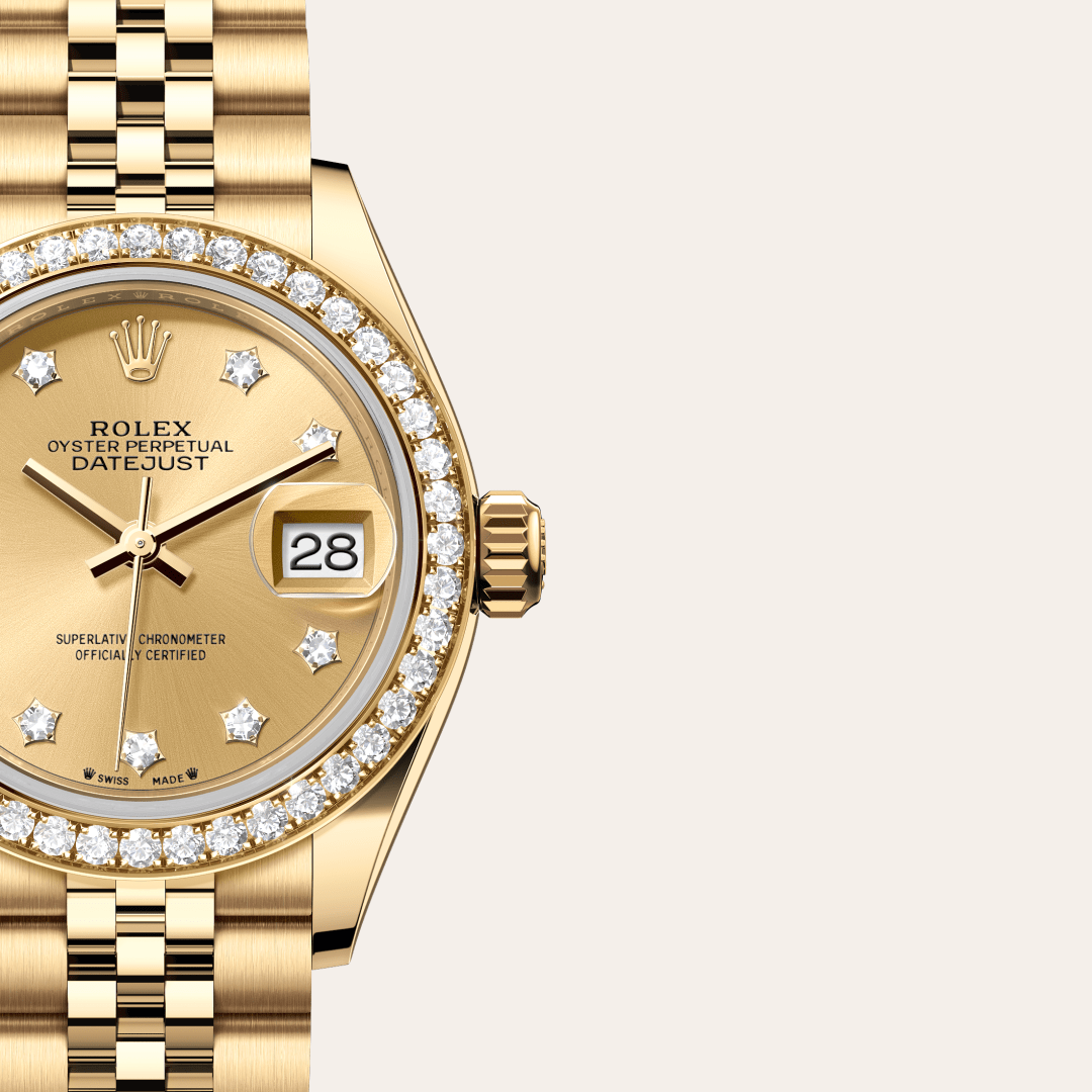 Rolex Lady-Datejust Oyster, 28 mm, sarı altın ve pırlanta M279138RBR-0007