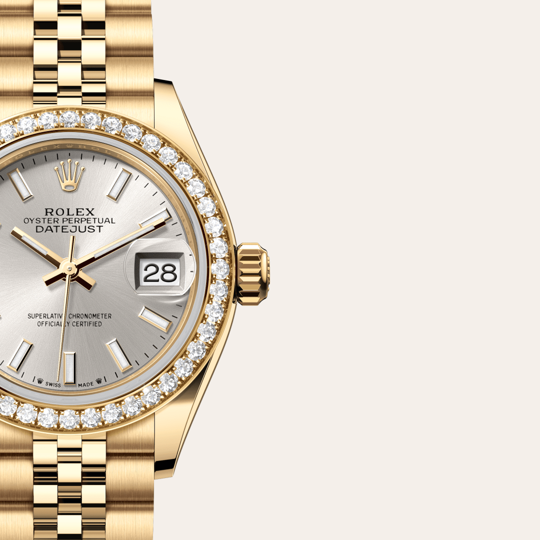 Rolex Lady-Datejust Oyster, 28 mm, sarı altın ve pırlanta M279138RBR-0012