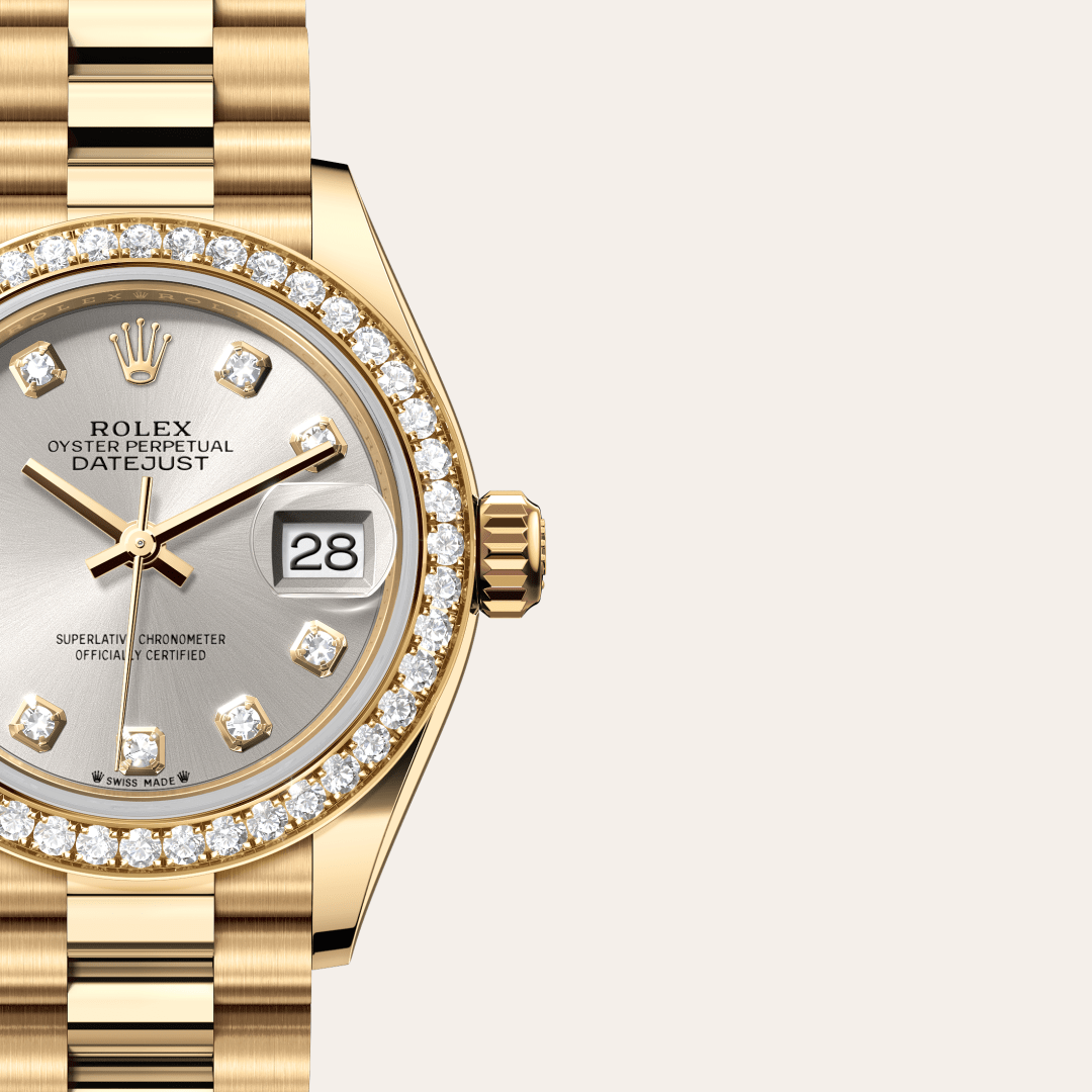 Rolex Lady-Datejust Oyster, 28 mm, sarı altın ve pırlanta M279138RBR-0019