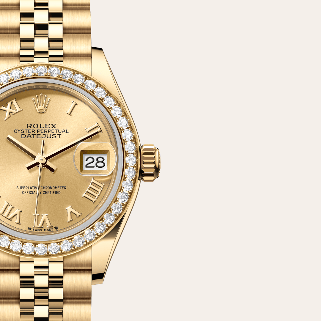 Rolex Lady-Datejust Oyster, 28 mm, sarı altın ve pırlanta M279138RBR-0022