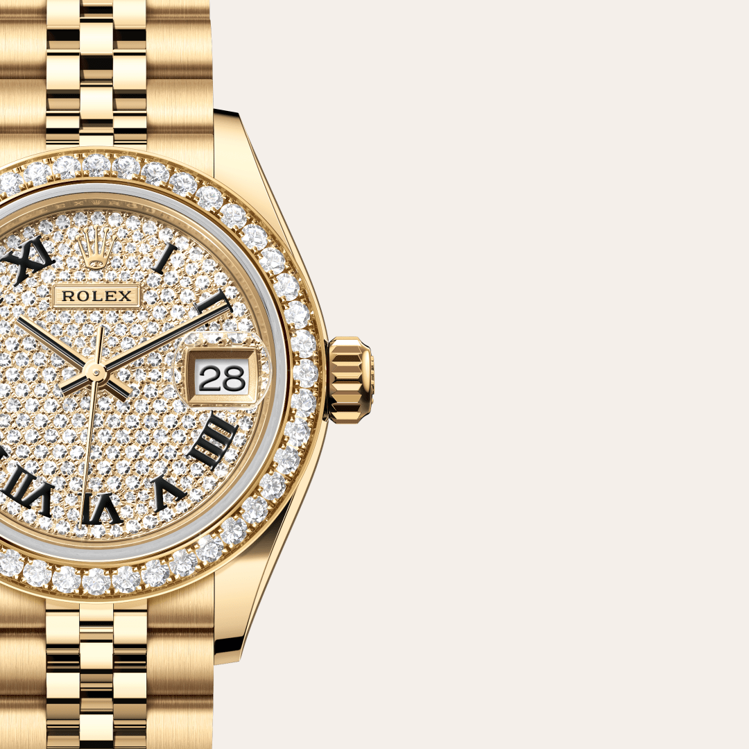 Rolex Lady-Datejust Oyster, 28 mm, sarı altın ve pırlanta M279138RBR-0030