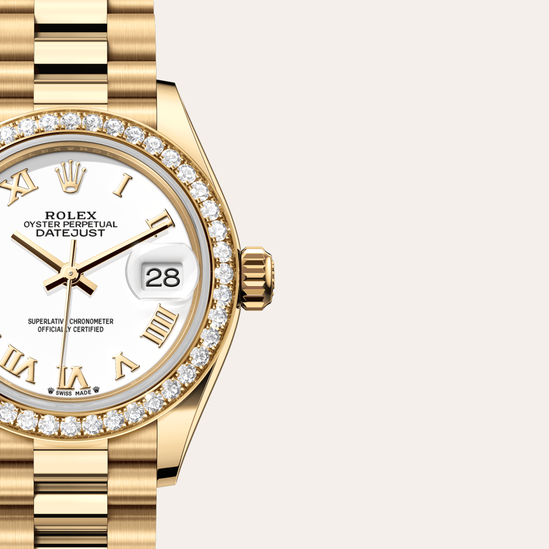 Rolex Lady-Datejust Oyster, 28 mm, sarı altın ve pırlanta M279138RBR-0031
