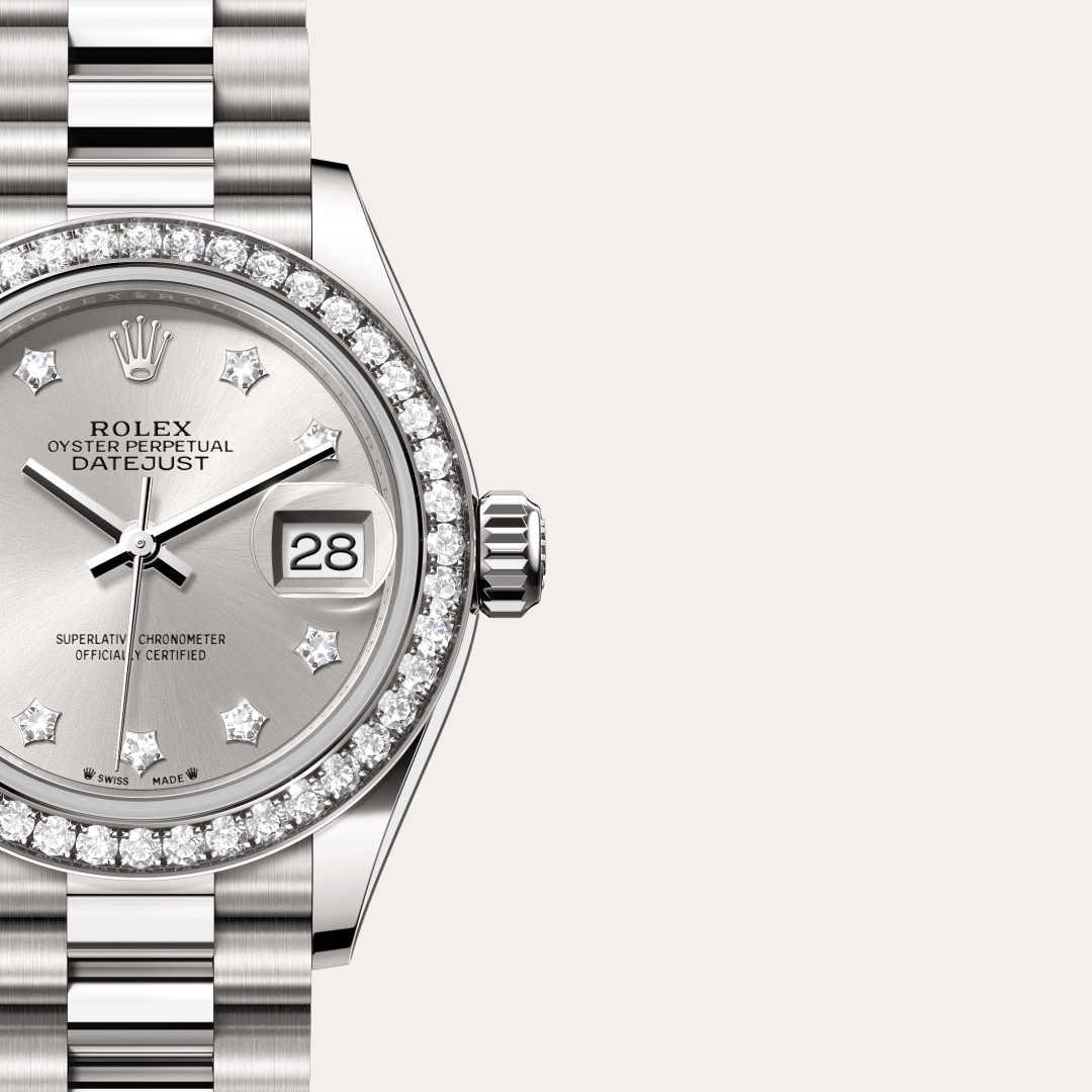 Rolex Lady-Datejust Oyster, 28 mm, beyaz altın ve pırlanta M279139RBR-0003