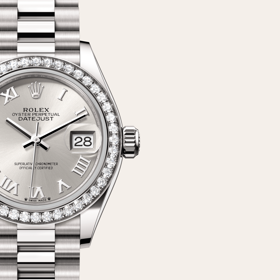 Rolex Lady-Datejust Oyster, 28 mm, beyaz altın ve pırlanta M279139RBR-0007