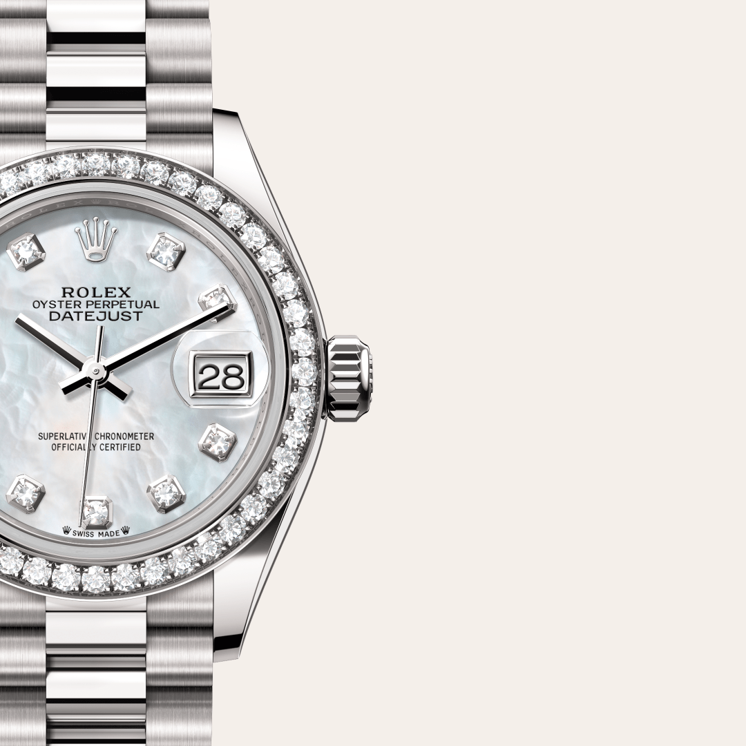 Rolex Lady-Datejust Oyster, 28 mm, beyaz altın ve pırlanta M279139RBR-0008