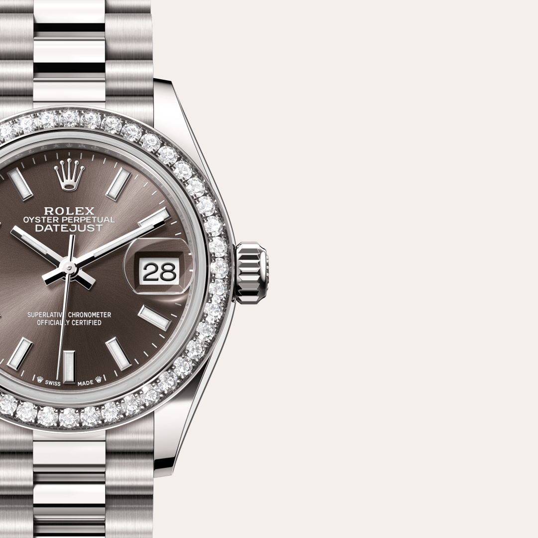 Rolex Lady-Datejust Oyster, 28 mm, beyaz altın ve pırlanta M279139RBR-0009