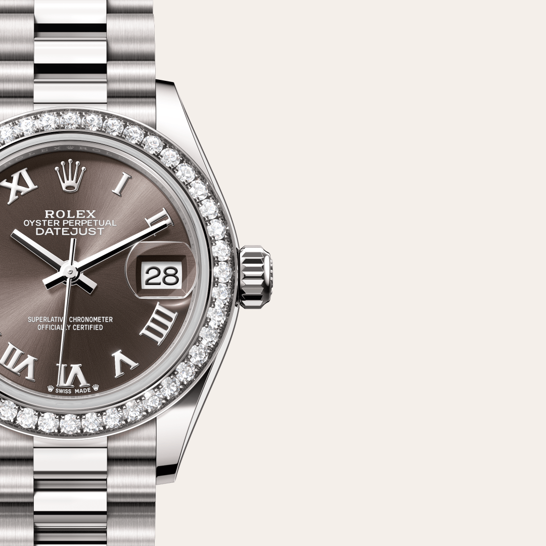 Rolex Lady-Datejust Oyster, 28 mm, beyaz altın ve pırlanta M279139RBR-0010
