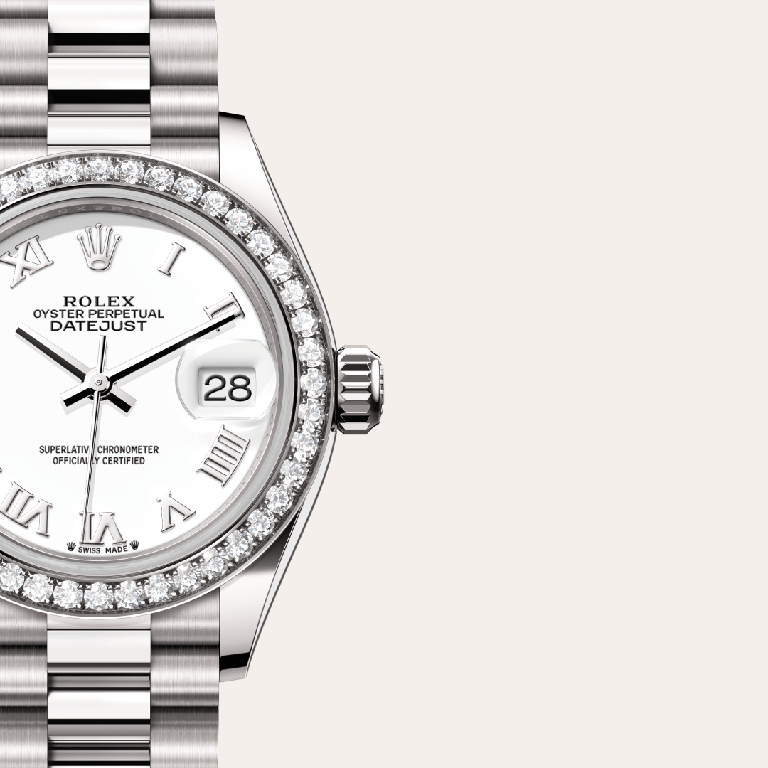 Rolex Lady-Datejust Oyster, 28 mm, beyaz altın ve pırlanta M279139RBR-0013