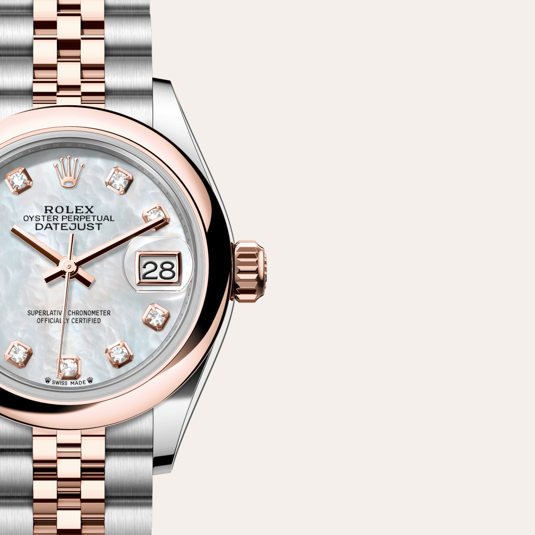 Rolex Lady-Datejust Oyster, 28 mm, Oystersteel çelik ve Everose altın M279161-0013