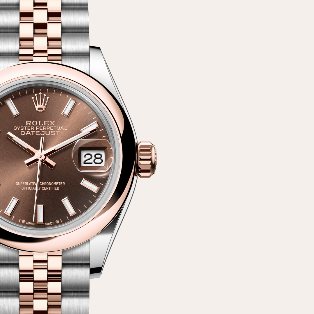 Rolex Lady-Datejust Oyster, 28 mm, Oystersteel çelik ve Everose altın M279161-0017