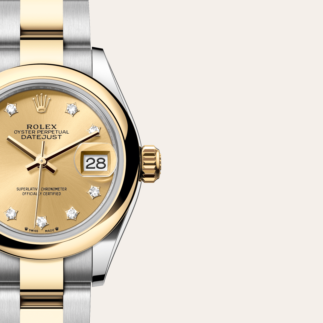 Rolex Lady-Datejust Oyster, 28 mm, Oystersteel çelik ve sarı altın M279163-0021