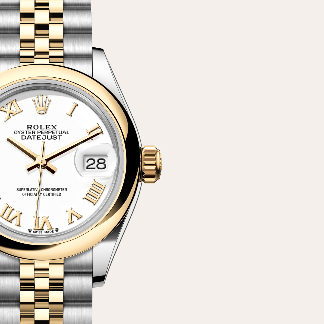 Rolex Lady-Datejust Oyster, 28 mm, Oystersteel çelik ve sarı altın M279163-0023