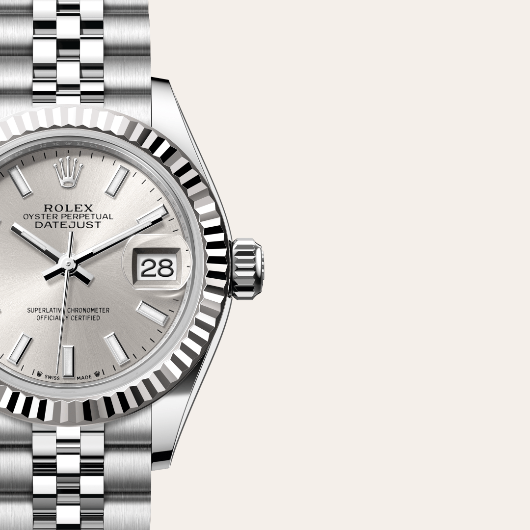 Rolex Lady-Datejust Oyster, 28 mm, Oystersteel çelik ve beyaz altın M279174-0005