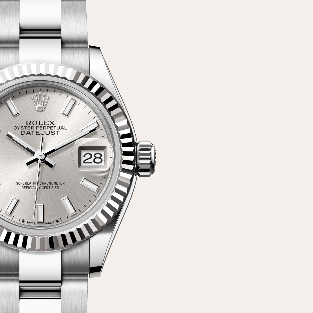 Rolex Lady-Datejust Oyster, 28 mm, Oystersteel çelik ve beyaz altın M279174-0006