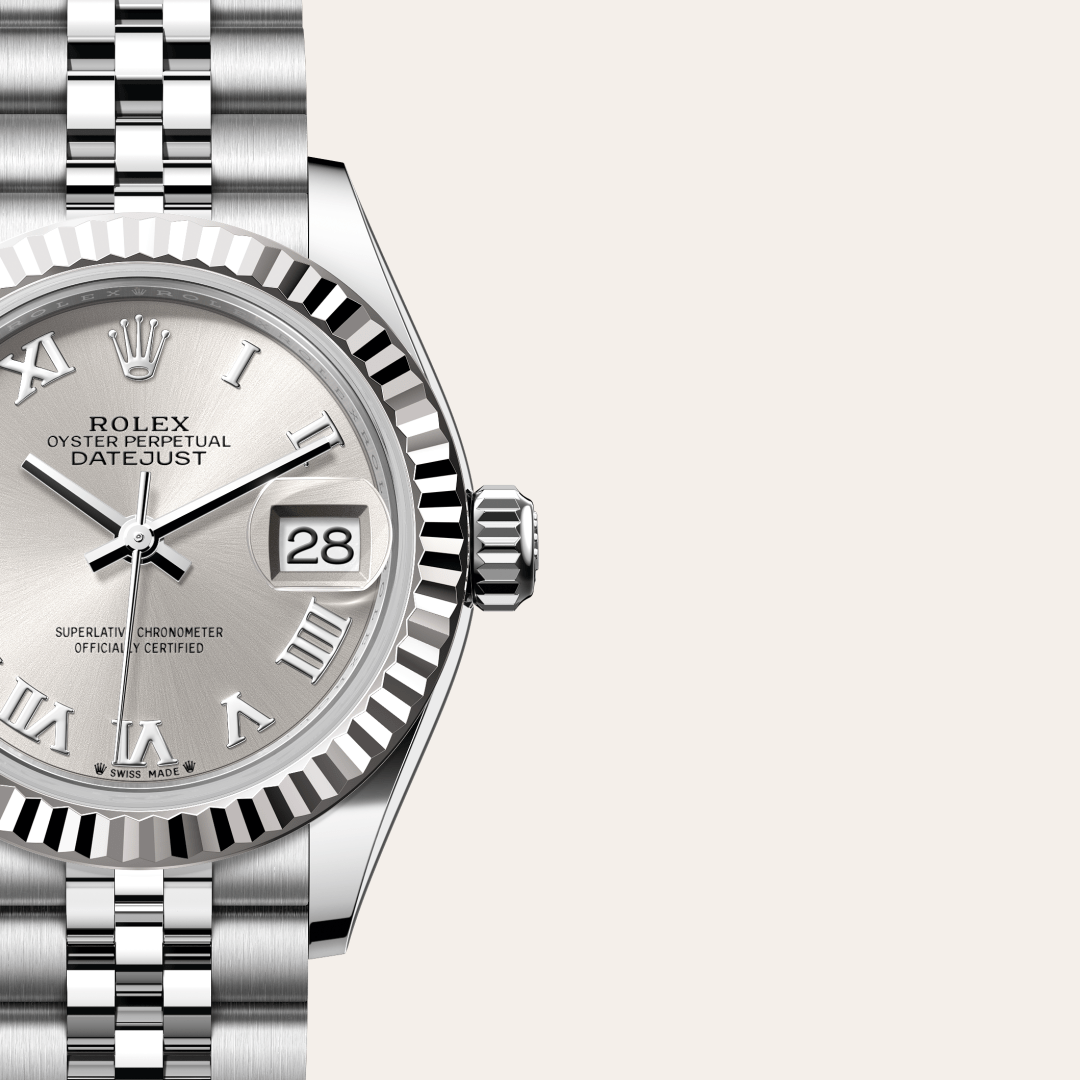 Rolex Lady-Datejust Oyster, 28 mm, Oystersteel çelik ve beyaz altın M279174-0007