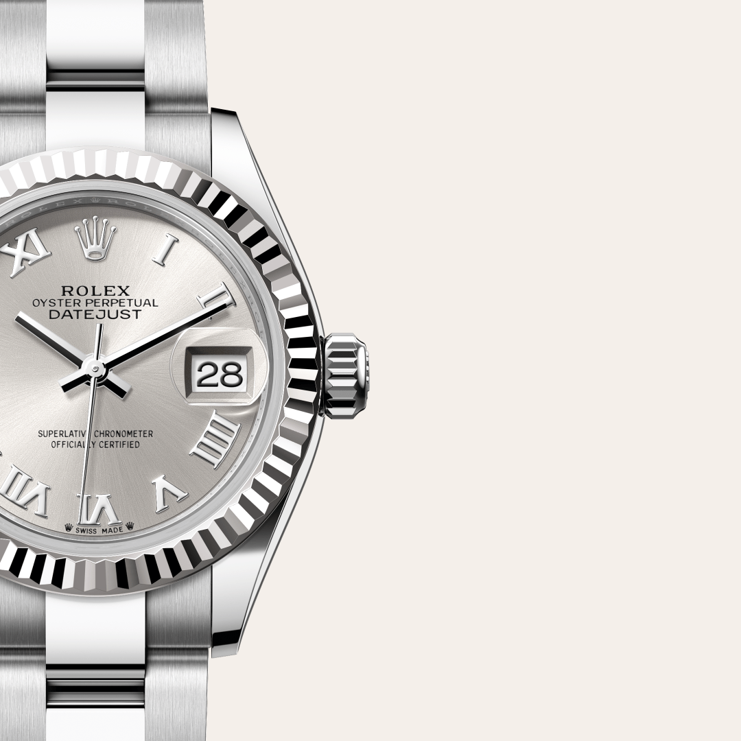 Rolex Lady-Datejust Oyster, 28 mm, Oystersteel çelik ve beyaz altın M279174-0008