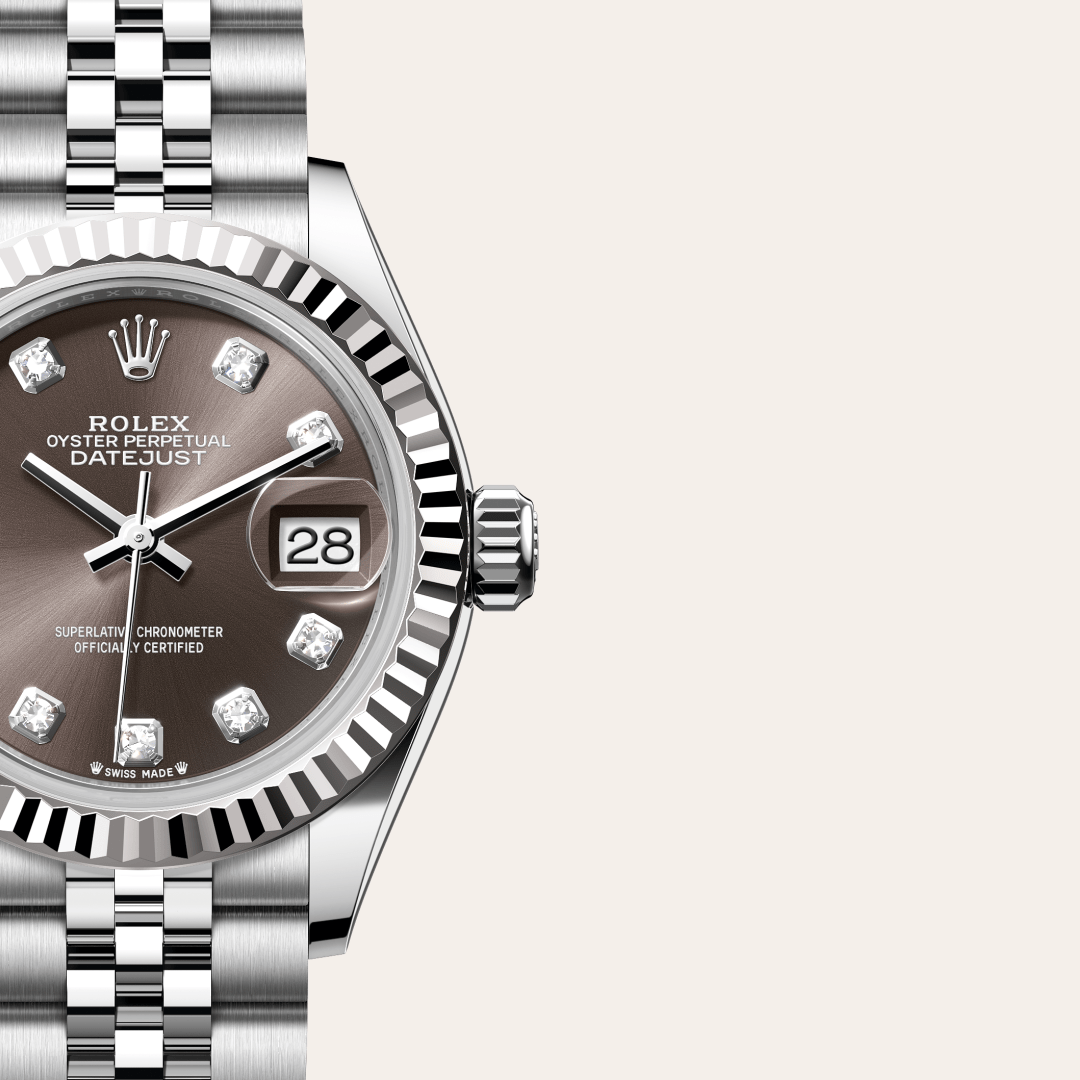 Rolex Lady-Datejust Oyster, 28 mm, Oystersteel çelik ve beyaz altın M279174-0015
