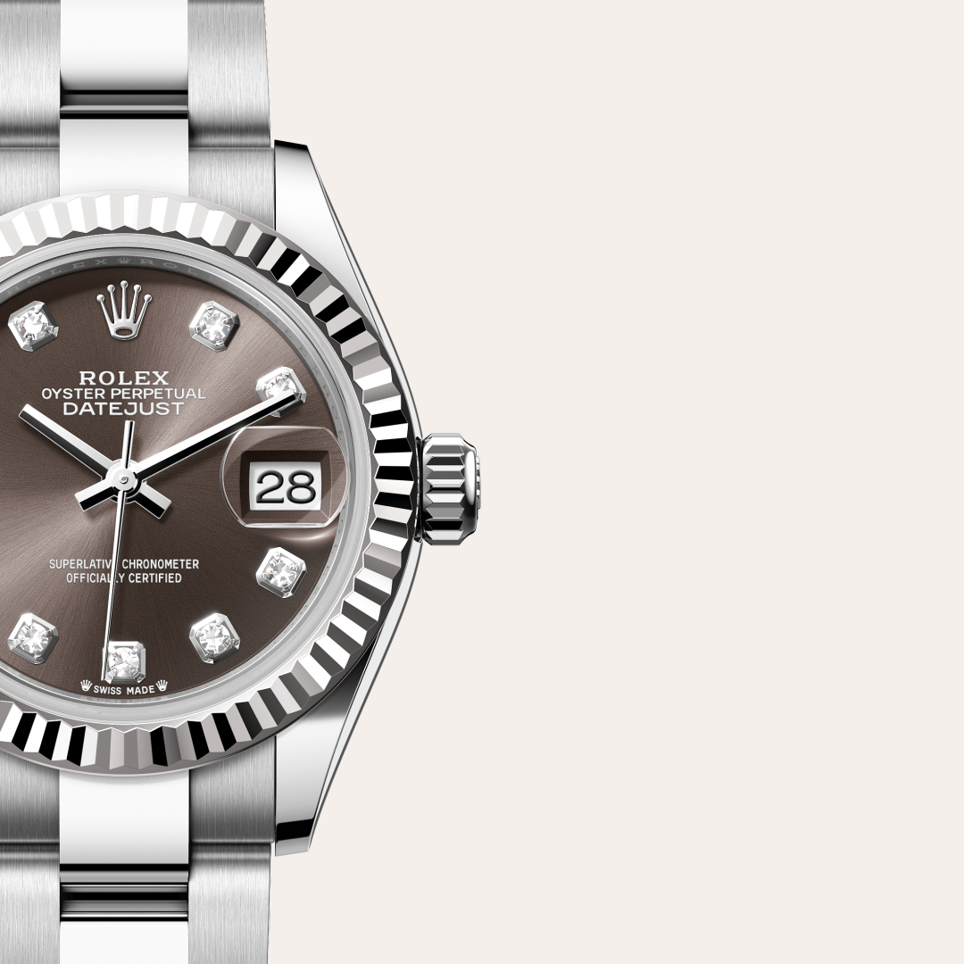 Rolex Lady-Datejust Oyster, 28 mm, Oystersteel çelik ve beyaz altın M279174-0016