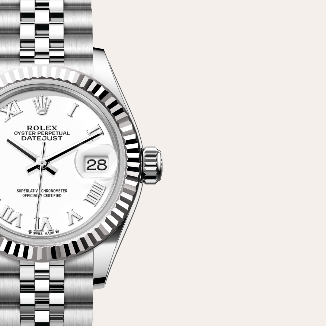 Rolex Lady-Datejust Oyster, 28 mm, Oystersteel çelik ve beyaz altın M279174-0019