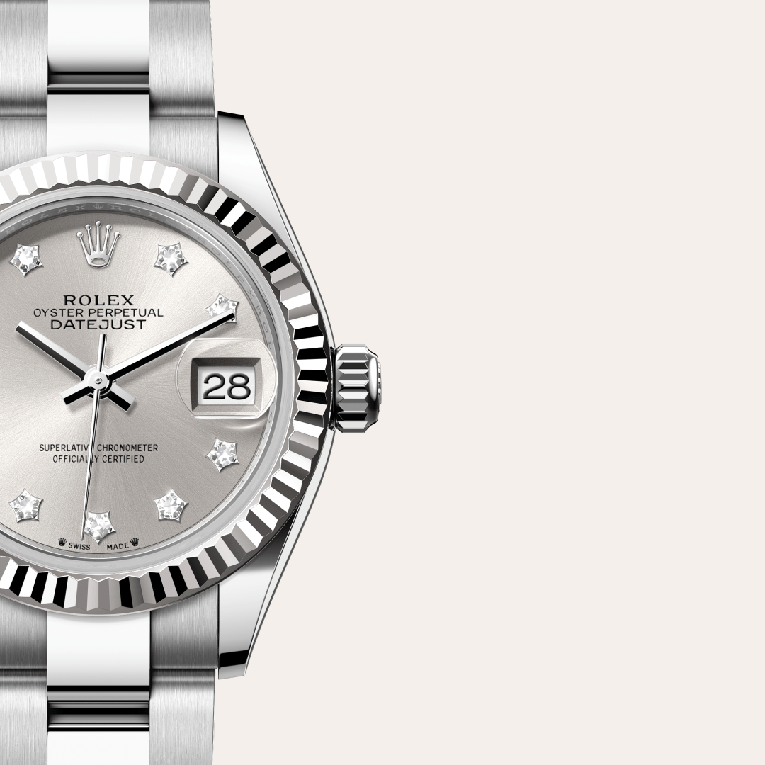 Rolex Lady-Datejust Oyster, 28 mm, Oystersteel çelik ve beyaz altın M279174-0022