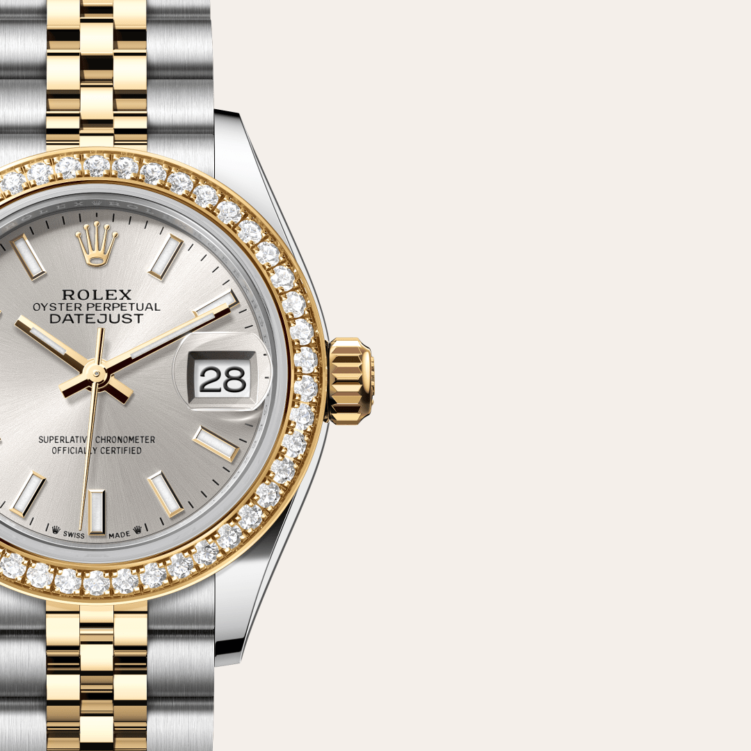 Rolex Lady-Datejust Oyster, 28 mm, Oystersteel çelik, sarı altın ve pırlanta M279383RBR-0017